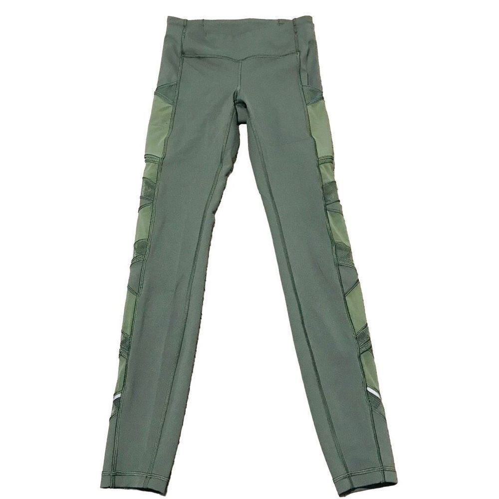Lululemon Speed Up Tight Mesh 28" Camo Green size 4     S175